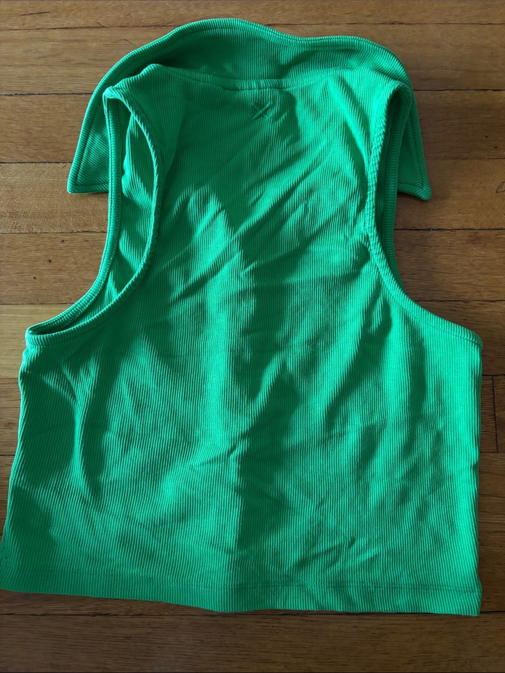 Collusion Green Ribbed Button-Front Sleeveless Collared Top - Picture 3 of 3